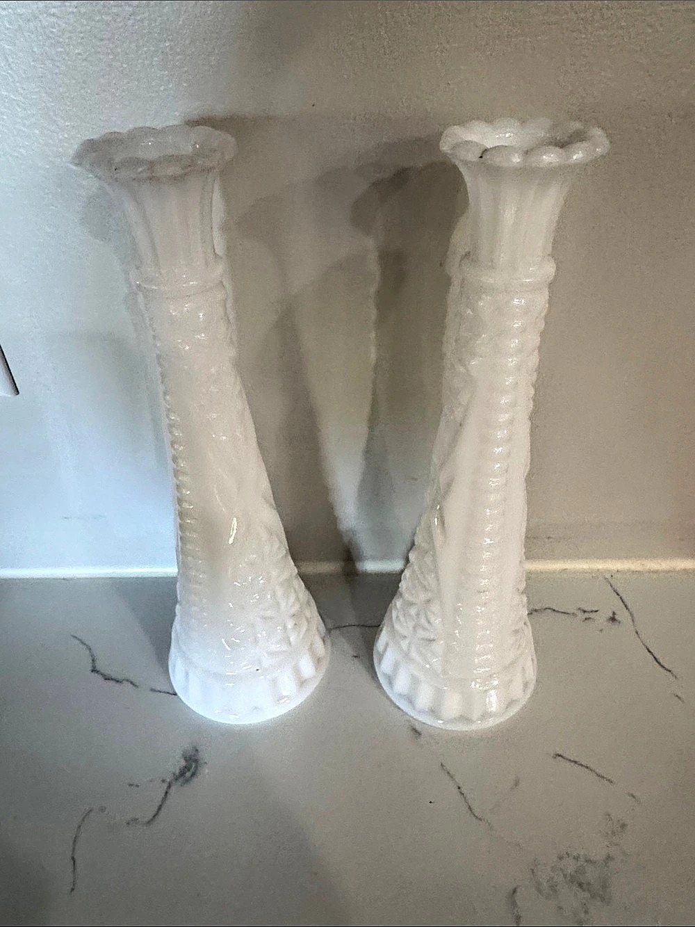 Pair of White Decorative Vases